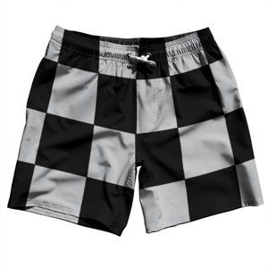 Checkerboard 5 Inches Black and Grey Medium Swim Shorts 7" Made in USA Checkerboard 5 Inches Black and Grey Medium Swim Shorts 7" Made in USA