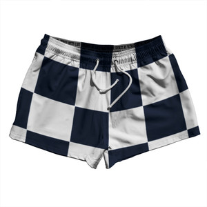 Checkerboard 5 Inches Blue Navy and White 2.5" Swim Shorts Made in USA Checkerboard 5 Inches Blue Navy and White 2.5" Swim Shorts Made in USA
