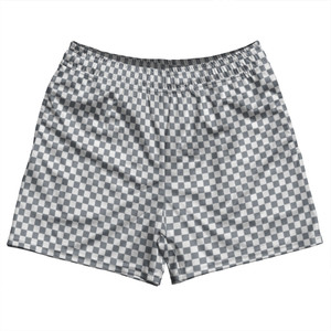 Checkerboard Half Inch Grey Dark and White Rugby Shorts Made In USA Checkerboard Half Inch Grey Dark and White Rugby Shorts Made In USA