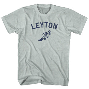 Leyton Running Track Winged Foot Adult Tri-Blend T-shirt - Athletic Cool Grey Leyton Running Track Winged Foot Adult Tri-Blend T-shirt - Athletic Cool Grey