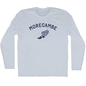 Morecambe Running Track Winged Foot Adult Tri-Blend Long Sleeve T-shirt - Athletic White