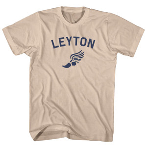 Leyton Running Track Winged Foot Adult Cotton T-shirt - Creme