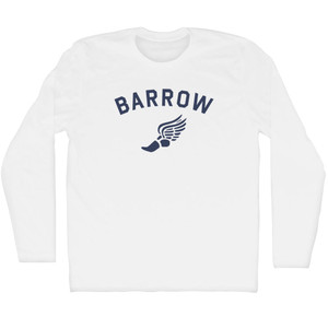 Barrow Running Track Winged Foot Adult Cotton Long Sleeve T-shirt - White