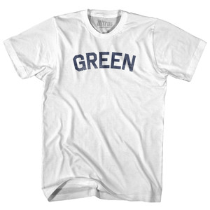 GREEN Womens Cotton Junior Cut T-Shirt - White
