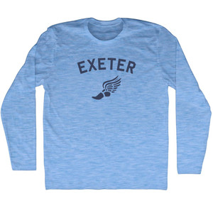 Exeter Running Track Winged Foot Adult Tri-Blend Long Sleeve T-shirt - Athletic Blue