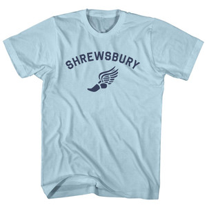 Shrewsbury Running Track Winged Foot Adult Cotton T-shirt - Light Blue