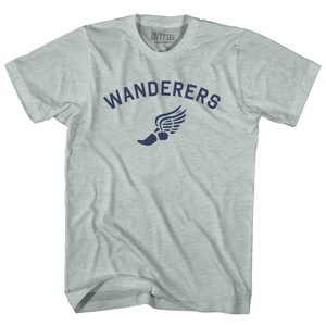 Wanderers Running Track Winged Foot Adult Tri-Blend T-shirt - Athletic Cool Grey