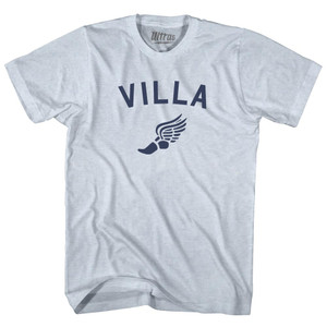 Villa Running Track Winged Foot Adult Tri-Blend T-shirt - Athletic White