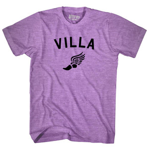Villa Running Track Winged Foot Adult Tri-Blend T-shirt - Athletic Purple