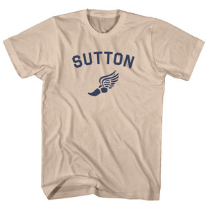 Sutton Running Track Winged Foot Adult Cotton T-shirt - Creme