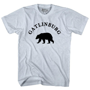 Gatlinburg Black Bear Tourist (Black Art) Adult Tri-Blend T-shirt - Athletic White
