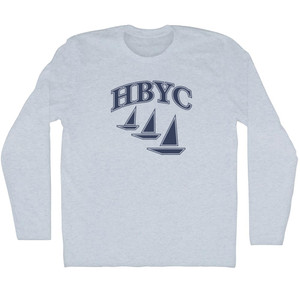 HBYC Hermosa Beach Yacht Club Adult Tri-Blend Long Sleeve T-shirt - Athletic White