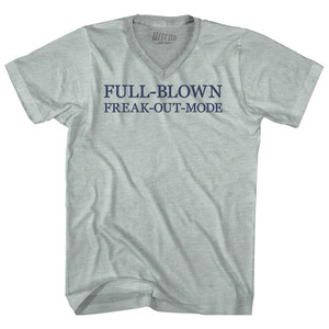 Full-Blown Freak-Out-Mode Rage Font Adult Tri-Blend V-neck T-shirt - Athletic Cool Grey Full-Blown Freak-Out-Mode Rage Font Adult Tri-Blend V-neck T-shirt - Athletic Cool Grey
