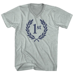 First Place Laurel Adult Tri-Blend V-neck T-shirt - Athletic Cool Grey