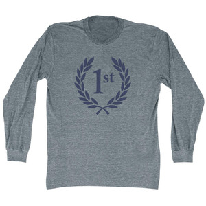 First Place Laurel Adult Tri-Blend Long Sleeve T-shirt - Athletic Grey