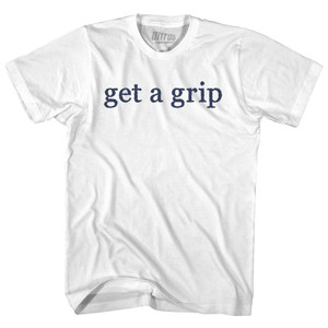 Get A Grip Rage Font Youth Cotton T-shirt - White Get A Grip Rage Font Youth Cotton T-shirt - White