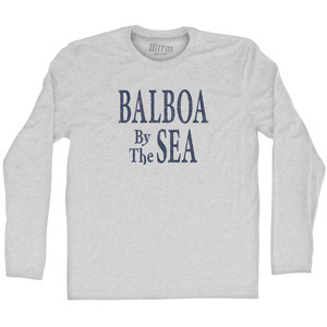 Balboa By The Sea Vintage Sign Adult Cotton Long Sleeve T-shirt - Grey Heather