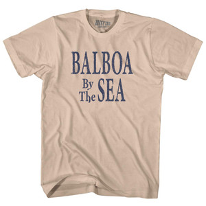 Balboa By The Sea Vintage Sign Adult Cotton T-shirt - Creme