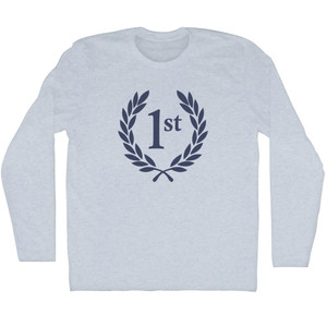 First Place Laurel Adult Tri-Blend Long Sleeve T-shirt - Athletic White