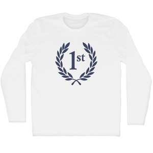 First Place Laurel Adult Cotton Long Sleeve T-shirt - White