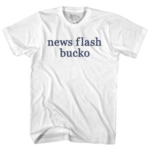 News Flash Bucko Rage Font Womens Cotton Junior Cut T-Shirt - White