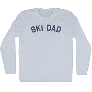 Ski Dad Adult Tri-Blend Long Sleeve T-shirt - Athletic White