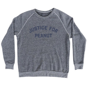 Justice For Peanut Adult Tri-Blend Sweatshirt - Athletic Grey