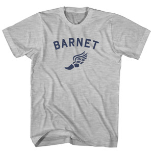 Barnet Running Track Winged Foot Adult Cotton T-shirt - Grey Heather