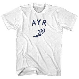 Ayr Running Track Winged Foot Adult Cotton T-shirt - White