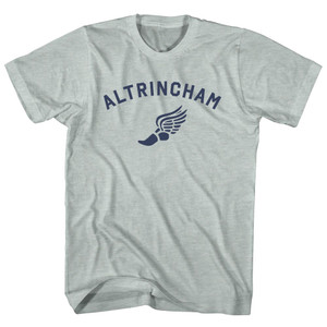 Altrincham Running Track Winged Foot Adult Tri-Blend T-shirt - Athletic Cool Grey