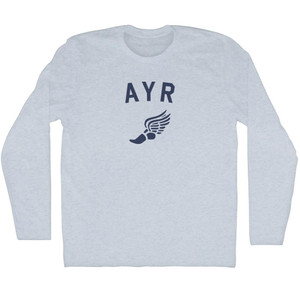 Ayr Running Track Winged Foot Adult Tri-Blend Long Sleeve T-shirt - Athletic White Ayr Running Track Winged Foot Adult Tri-Blend Long Sleeve T-shirt - Athletic White