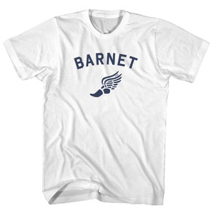 Barnet Running Track Winged Foot Womens Cotton Junior Cut T-Shirt - White