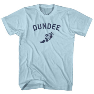 Dundee Running Track Winged Foot Adult Cotton T-shirt - Light Blue
