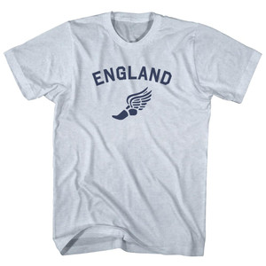 England Running Track Winged Foot Adult Tri-Blend T-shirt - Athletic White