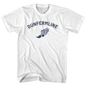 Dunfermline Running Track Winged Foot Womens Cotton Junior Cut T-Shirt - White