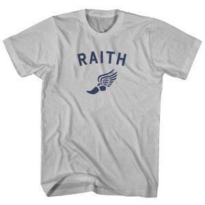Raith Running Track Winged Foot Adult Cotton T-shirt - Cool Grey