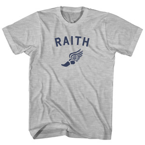 Raith Running Track Winged Foot Womens Cotton Junior Cut T-Shirt - Grey Heather