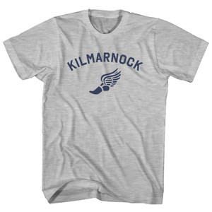 Kilmarnock Running Track Winged Foot Womens Cotton Junior Cut T-Shirt - Grey Heather