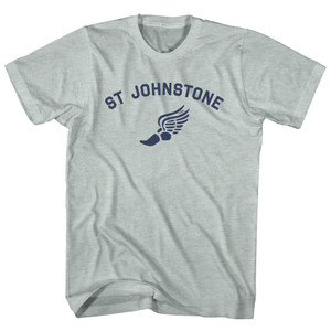St Johnstone Running Track Winged Foot Adult Tri-Blend T-shirt - Athletic Cool Grey