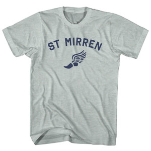St Mirren Running Track Winged Foot Adult Tri-Blend T-shirt - Athletic Cool Grey