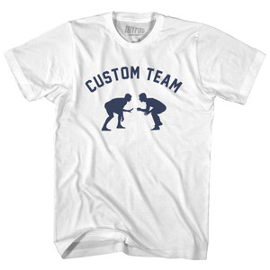 Custom Team Wrestling Adult Cotton T-shirt - White