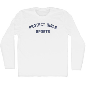 Protect Girls Sports Adult Cotton Long Sleeve T-shirt - White