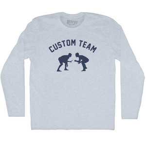 Custom Team Wrestling Adult Tri-Blend Long Sleeve T-shirt - Athletic White Custom Team Wrestling Adult Tri-Blend Long Sleeve T-shirt - Athletic White