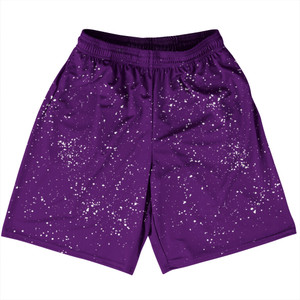 Super Fly Pattern Purple Medium and White Basketball Practice Shorts Made In USA - Purple Medium and White Super Fly Pattern Purple Medium and White Basketball Practice Shorts Made In USA - Purple Medium and White