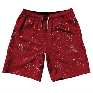 Super Fly Pattern Red Cardinal and White 10" Swim Shorts Made in USA - Red Cardinal and White Super Fly Pattern Red Cardinal and White 10" Swim Shorts Made in USA - Red Cardinal and White
