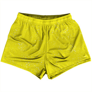 Super Fly Pattern Yellow Bright and White Womens & Girls Sport Shorts End Made In USA - Yellow Bright and White Super Fly Pattern Yellow Bright and White Womens & Girls Sport Shorts End Made In USA - Yellow Bright and White