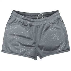 Super Fly Pattern Grey Dark and White Shorty Short Gym Shorts 2.5" Inseam Made In USA - Grey Dark and White Super Fly Pattern Grey Dark and White Shorty Short Gym Shorts 2.5" Inseam Made In USA - Grey Dark and White