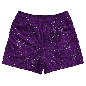 Super Fly Pattern Purple Medium and White Rugby Shorts Made In USA - Purple Medium and White Super Fly Pattern Purple Medium and White Rugby Shorts Made In USA - Purple Medium and White
