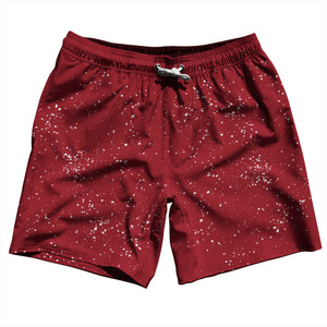 Super Fly Pattern Red Cardinal and White Swim Shorts 7" Made in USA - Red Cardinal and White Super Fly Pattern Red Cardinal and White Swim Shorts 7" Made in USA - Red Cardinal and White