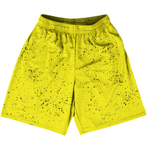 Super Fly Pattern Black and Yellow Basketball Practice Shorts Made In USA - Black and Yellow Super Fly Pattern Black and Yellow Basketball Practice Shorts Made In USA - Black and Yellow
